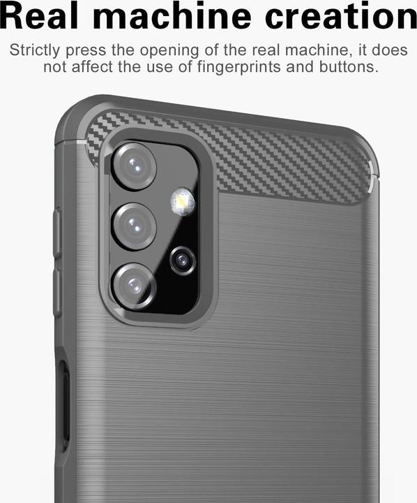 Actual product image Cadorabo TPU Ultra Slim carbon stainless steel Combi Cover (Samsung Galaxy A32 5G)