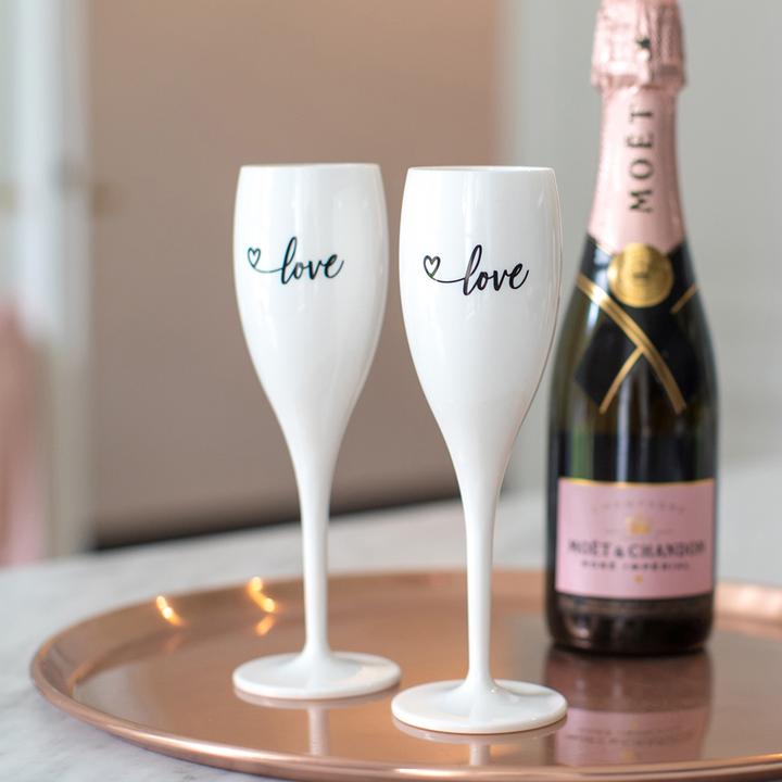Image du produit Koziol Flûte à champagne Superglas Love 100 ml, 1 pièce, blanc (10 cl, 1 Verres, Flûtes à champagne)