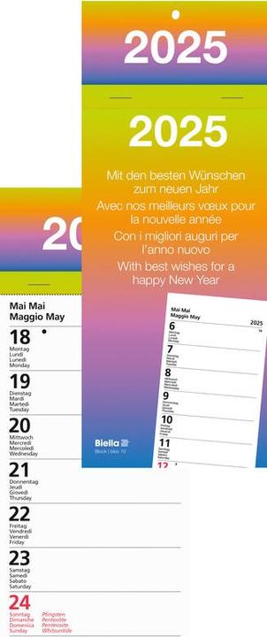 Image du produit Biella Calendrier à effeuiller Semaine (10,5 x 21 cm, Anglais, Italien, Français, Allemand)