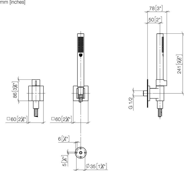 Actual product image Dornbracht hose shower set with individual rosettes, with valve, 27809985
