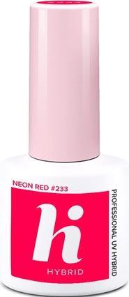 233 Bright Neon Red UV Gel Nail Polish 5ml (Bright Neon Red, UV-Gel Lack)