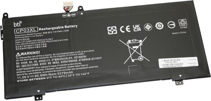 Produktbild Origin Storage BTI CP03XL-, 5270 mAh, 60,9 Wh, Lithium-Ion (Li-Ion), 11,55 V, 1 Stück(e) (3 Zellen, 5270 mAh)