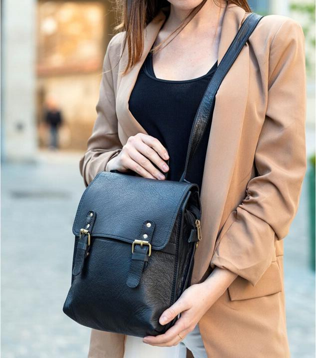 Image du produit Saora Sac à dos Sac à bandoulière 2en1 Govind2 Cuir véritable