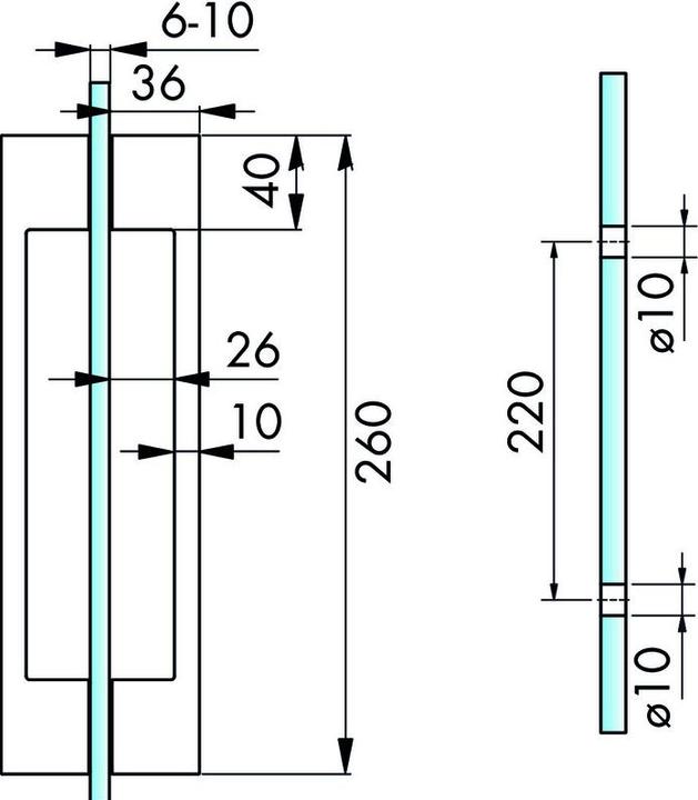 Actual product image Pauli+Sohn Türgriff-Paar, 260mm ZN135-A
