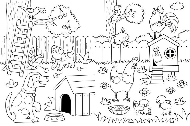 Actual product image Painting with tracing paper: On the farm