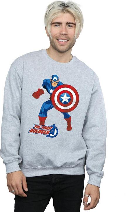 Actual product image Captain America Unisex Adult The First Avenger Sweatshirt (L)