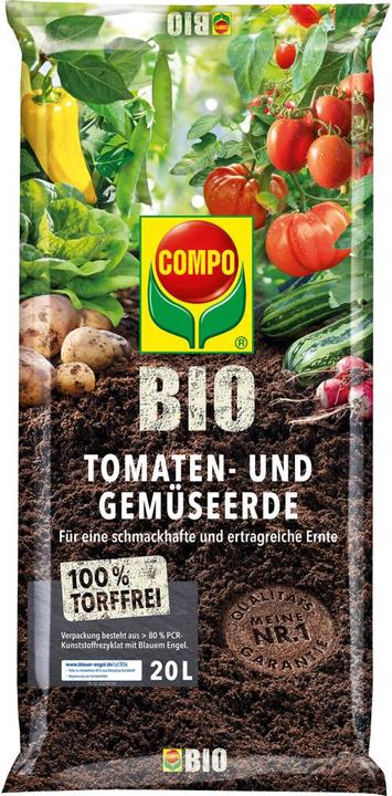 Compo Tomato and vegetable soil BIO peat-free 20 litres (20 l, Soil without peat)