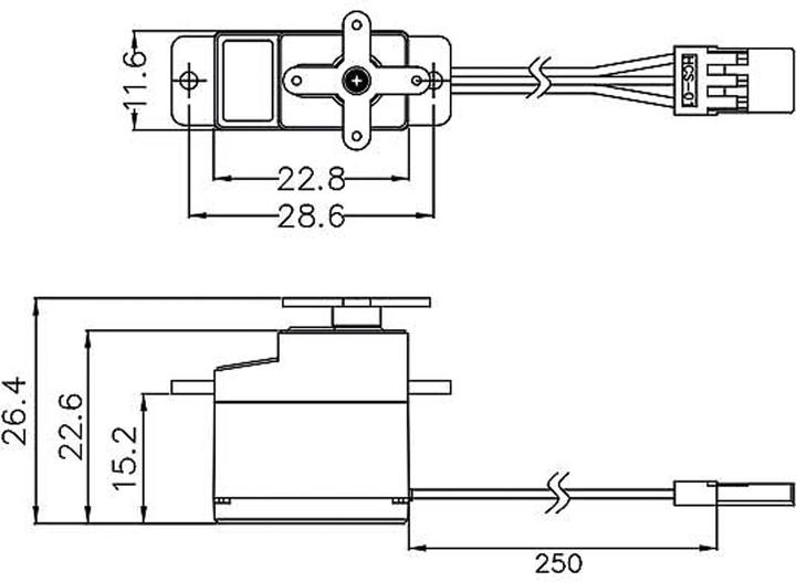 Actual product image Hitec hs-53 (6v/2kg/0.11s) analog super economy feather uni servo
