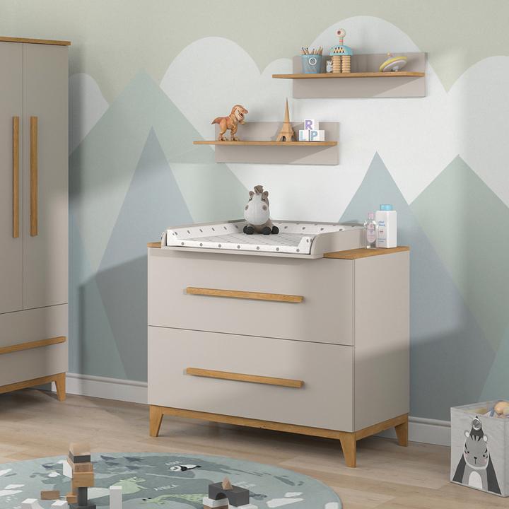 Actual product image VitaliSpa Wickelkommode Malia, Cashmere-Eiche, 108 x 98 cm mit 2 Schubladen