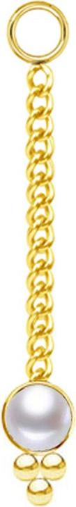 Produktbild Star Piercing Anhänger vergoldet Kette mit Anhänger Perle weiss drei Kugeln (ohne Messing, Chirurgenstahl 316L)