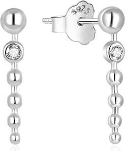 Beneto Fashion silver earrings with zircons AGUP1122L (L)