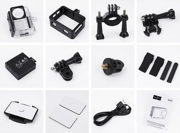 Actual product image Hoco Headphone with microphone sports camera with dual screen 1,3" + 2" 4K/30fps DV101 black