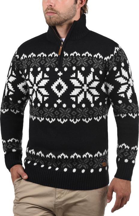 Actual product image Solid Norwin Men's Jumper Chunky Knit Pullover Troyer (M)