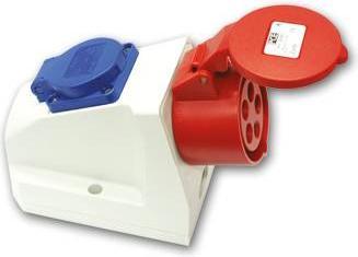 Actual product image PCE CEE Wall socket Combo 16A 400V IP44 9215-6