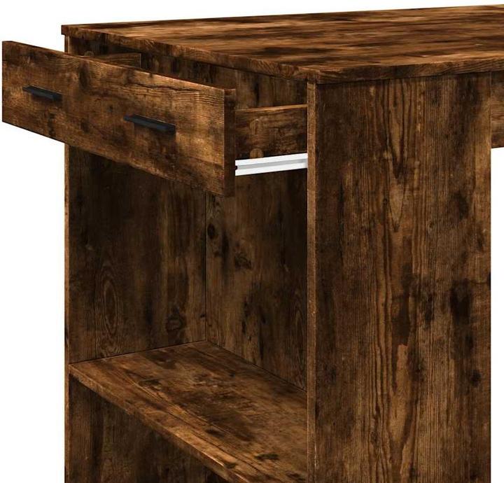 Image du produit VidaXL Table de bar Table de comptoir Table de cuisine Chêne fumé Matériaux dérivés du bois