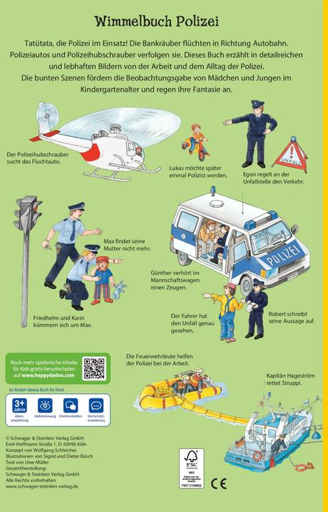 Immagine prodotto Wimmelbuch Polizei für Kinder ab 3 Jahren (Tedesco, Uwe, Mugnaio, 2021)