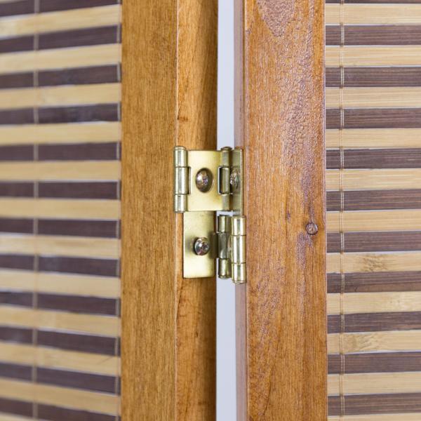 Actual product image Homestyle4u 6-panel wooden screen bamboo brown