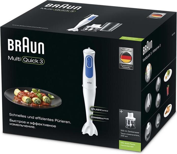 Immagine prodotto Braun Frullatore a mano MQ 3020 Pesto, 700 W, Numero di velocità 2, Tritatutto, Bianco/Blu