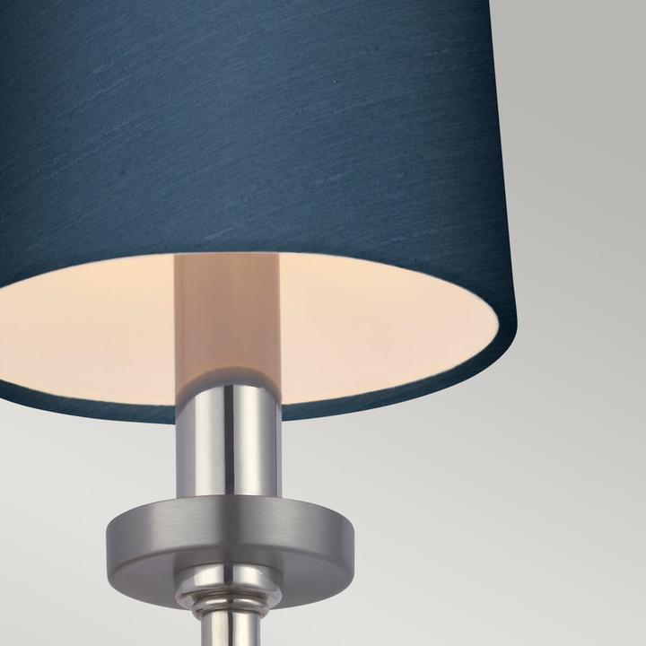 Immagine prodotto Elstead Lighting Felixstowe Applique LED G9 cromo, paralume in simil-seta Breton blu IP44 (300 lm, G9)