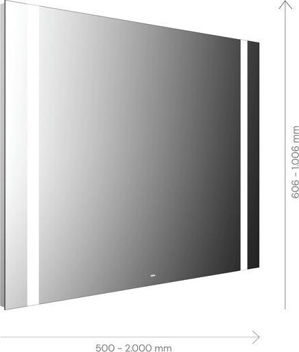 Produktbild Emco MI 500 LED-Lichtspiegel, zwei Lichtausschnitte seitlich, verdeckter Sensorschalter, Breite: 120