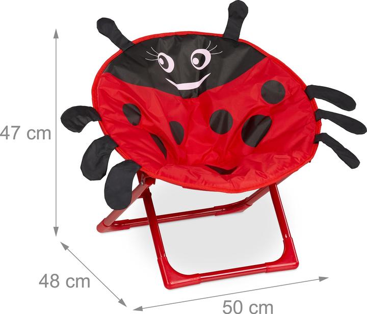 Actual product image Relaxdays Foldable Kids Moon Chair, Camping Seat (Child armchair)