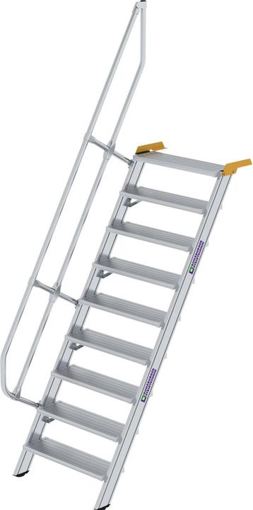 Actual product image Munk Stairs 60ï¿½ tread width 800 mm 9 treads aluminium fluted (80 cm)
