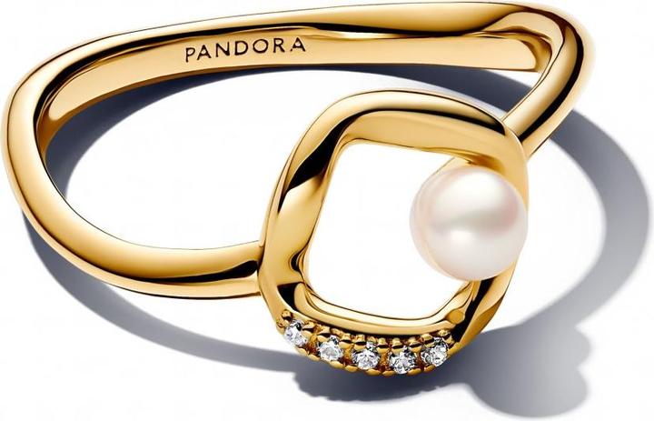 Produktbild Pandora Ring mit organisch geformtem Pavé-Kreis und behandelten Süsswasser-Zuchtperlen (56)