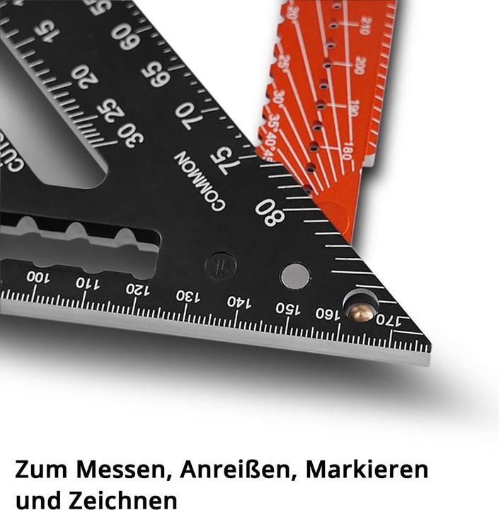 Produktbild Stahlwerk Winkeldreieck mit Anschlag Aluminium-Winkelmesser Zimmermannswinkel