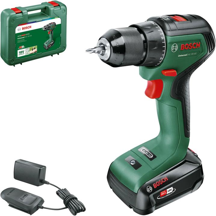 1x Schraub, 1x Akkuschrauber UniversalDrill 18V-60