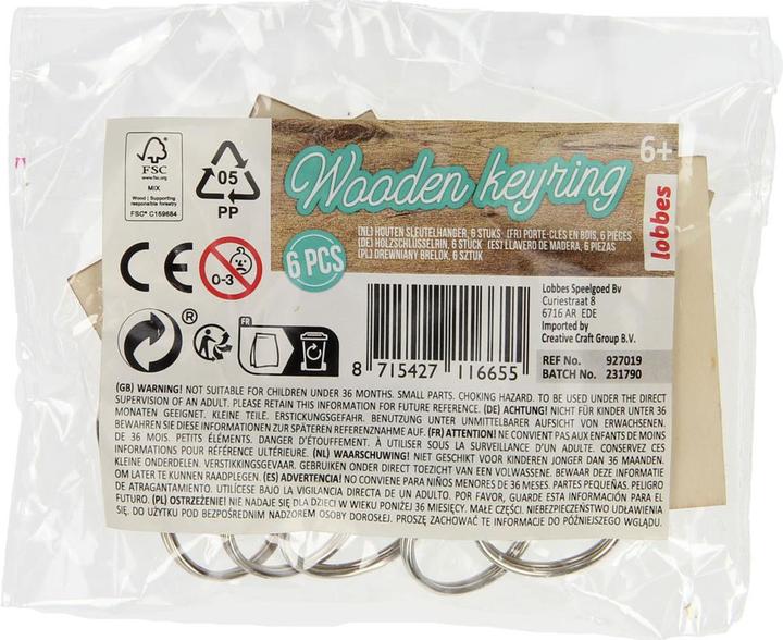 Produktbild Lobbes Holzschlüsselanhänger, 6 Stk.
