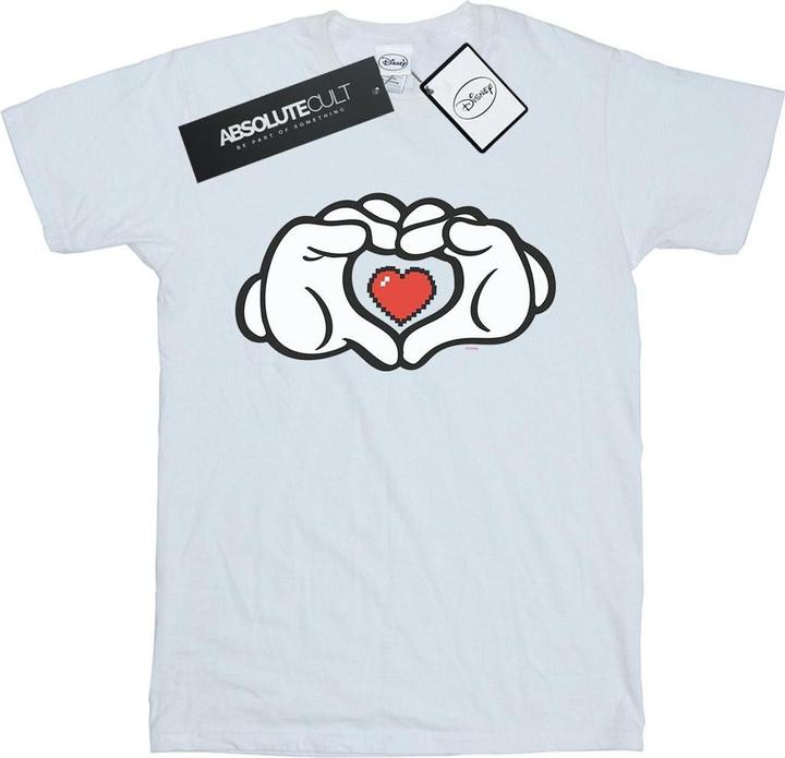 Actual product image Disney Mens Mickey Mouse Heart Hands T-Shirt (XL)