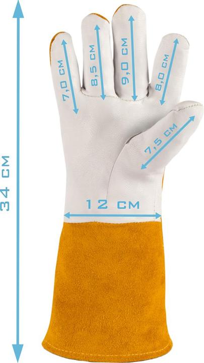 Stahlwerk Schweisserhandschuhe Arbeitshandschuhe Echtleder hitzebeständig (One Size)