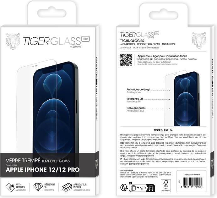 Image du produit Tiger Film de verre Résistant aux rayures et sans bulles (1 pièce(s), Apple iPhone 12, Realme 12 Pro+)