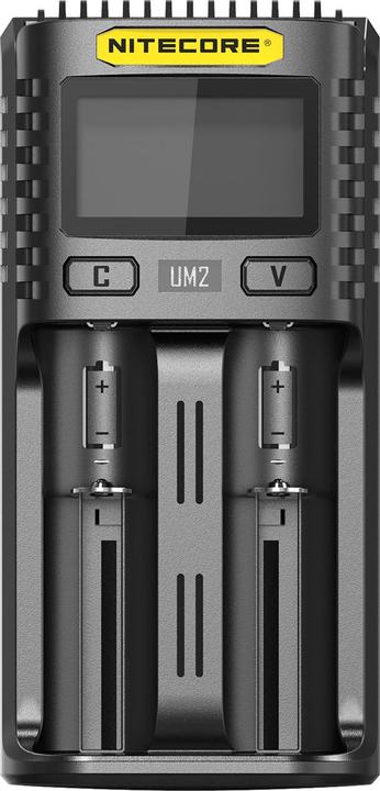 Nitecore Caricatore USB UM2 (1 pz., 14500, 16340, 18650, 26650, Caricabatterie senza batteria)