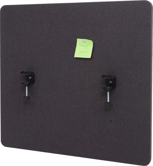 Mendler Acoustic desk partition, office privacy screen desk pin board, double wall fabric/textile - 65x60cm
