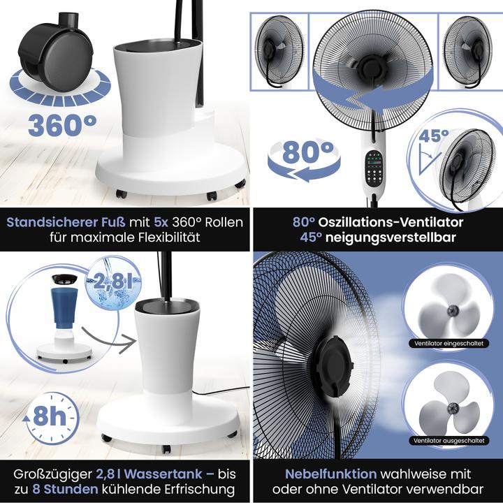 Actual product image Eloneo Standventilator mit Luftbefeuchtung
