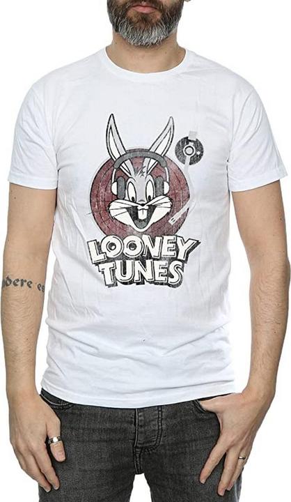 Looney Tunes Mens Bugs Bunny Logo Cotton T-Shirt