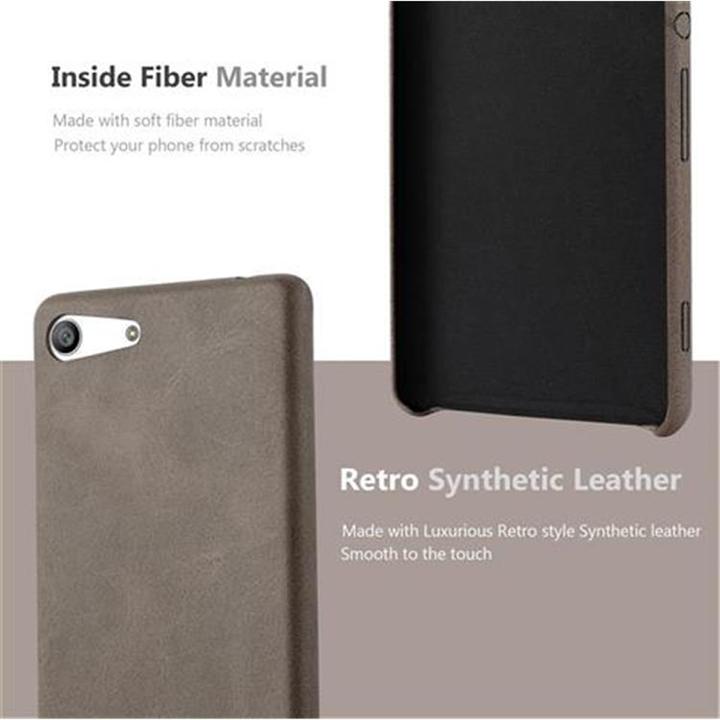 Actual product image Cadorabo Hard cover faux leather with texture (Sony Xperia M5)