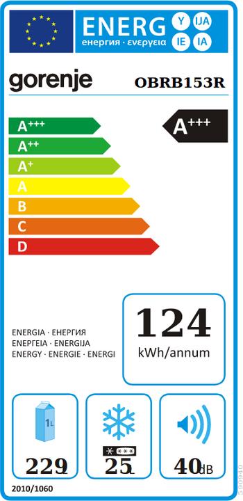 Label énergétique Gorenje OBRB 153 R VW Bulli (254 l)