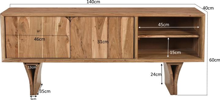 Image du produit SIT Möbel Acacia Wave (145 x 40 x 60 cm)