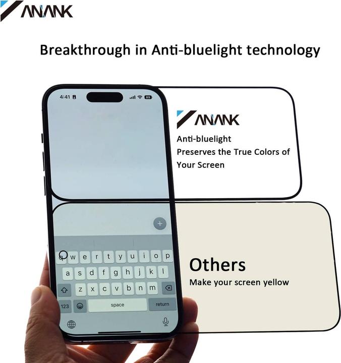 Produktbild Anank 2.5D Transparentes EyeSafe Edition - Anti-Blaulicht 3D Panzerglas für iPhone 11 Pro/Xs/X (1 Stück, Apple iPhone X, Apple iPhone XS, Apple iPhone 11 Pro)