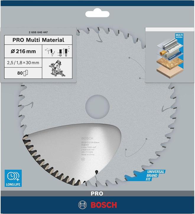 Produktbild Bosch Professional Zubehör PRO Multi Material Kreissägeblatt, 216 x 2,5 x 30 mm