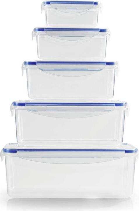 Actual product image Gourmetmaxx 14442 Click-it food storage containers 10 pcs. transparent/blue (2.20 l)