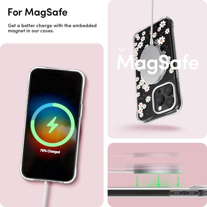 Actual product image Cyrill Cecile MAG iPhone 15 Pro 6.1" Magsafe white daisy ACS06759 (Apple iPhone 15 Pro)