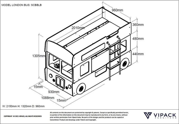 Produktbild Vipack London Bus (90 x 200 cm)