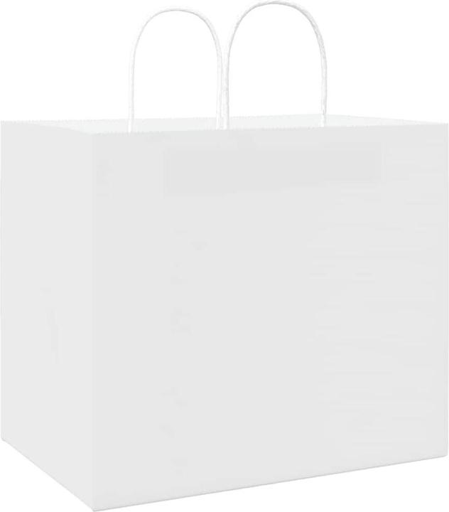 Actual product image VidaXL Kraft paper bags 50 pcs. with handle white 32x22x28 cm paper bag (Gift bag, 50 x)