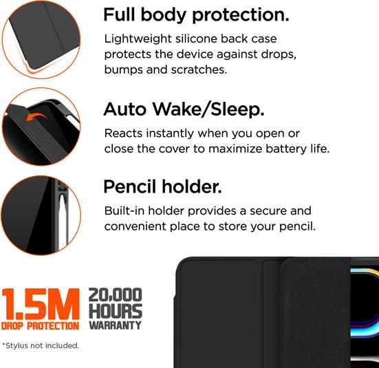 Produktbild Eiger Folio-Case mit Stylus-Halterung schwarz Storm 250m Stylus Case Black (iPad Pro 11 2024 (M4))