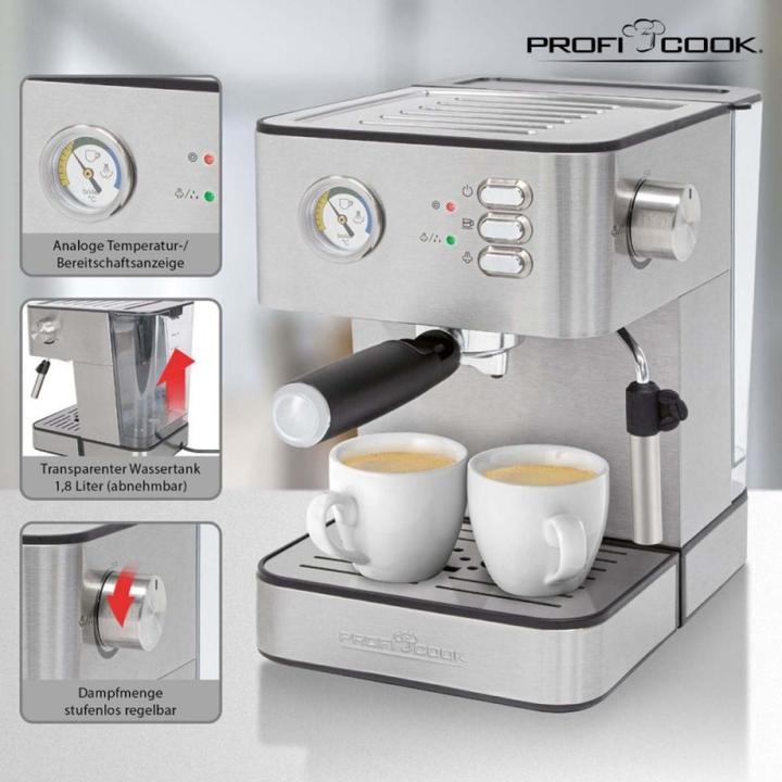 Produktbild Clatronic Espressomaschine PC-ES 1209 inox sr (EU-Stecker)