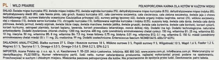 Actual product image Acana Cat Regional WILD PRAIRIE 1.8kg (Adult, 1 pcs., 1800 g)