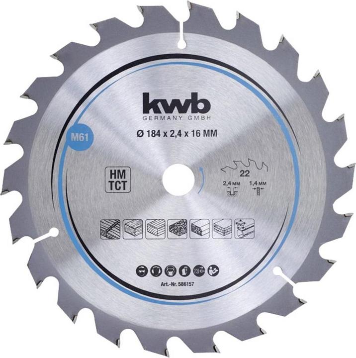 Produktbild kwb Kreissägeblatt HM Mittel Ø 184x16 Z22